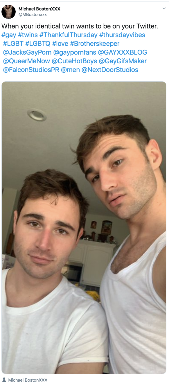 Porn star Michael Boston and his twin brother